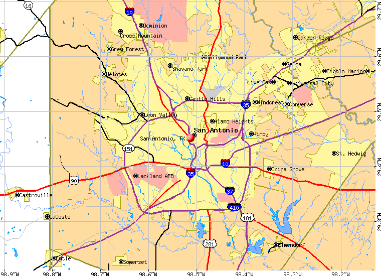 San Antonio TX Map