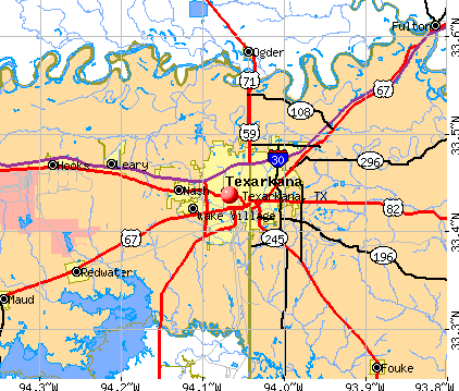 Texarkana TX Map